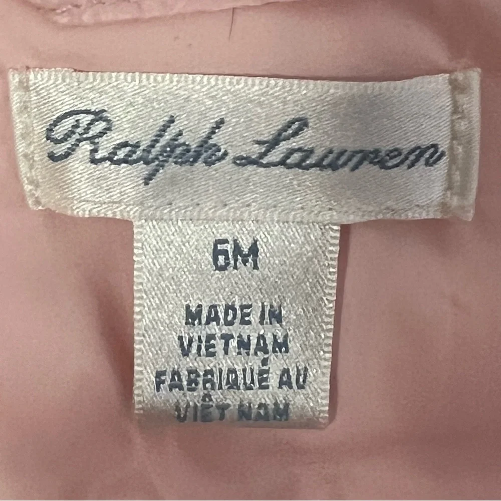 Ralph Lauren Infant Soft Pink Insulated Puffer Jacket Size 6 Months EUC
